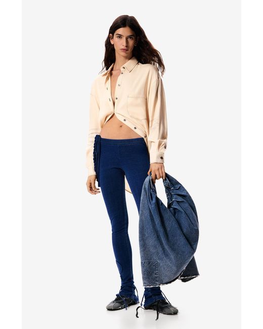Desigual Blue Denim Bag Masha Popova, Cotton