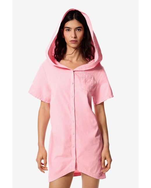Desigual Pink Hooded Dress Masha Popova, Cotton