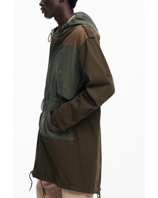 Desigual Green Hooded Parka Jacket for men
