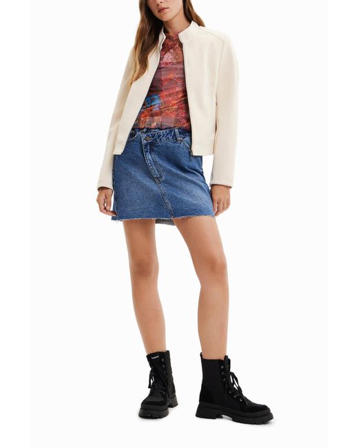 Desigual Natural Suede-Effect Jacket, Polyurethane