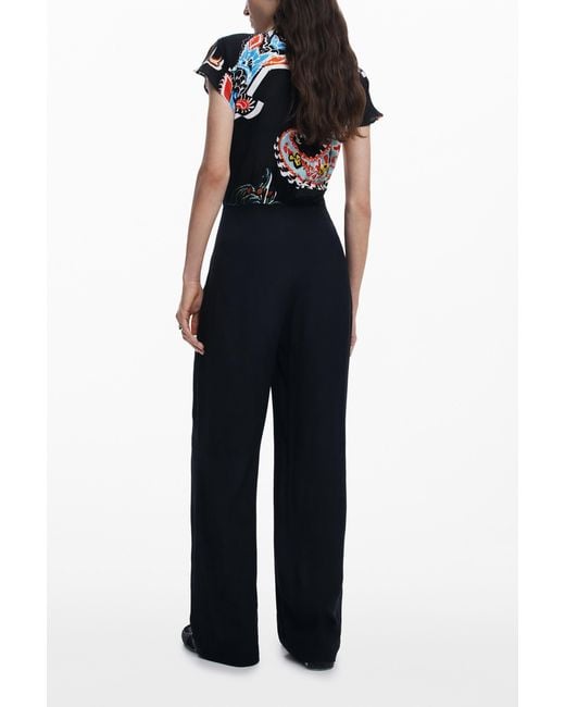 Desigual Blue Jumpsuit Designed By Mr. Christian Lacroix, Viscose