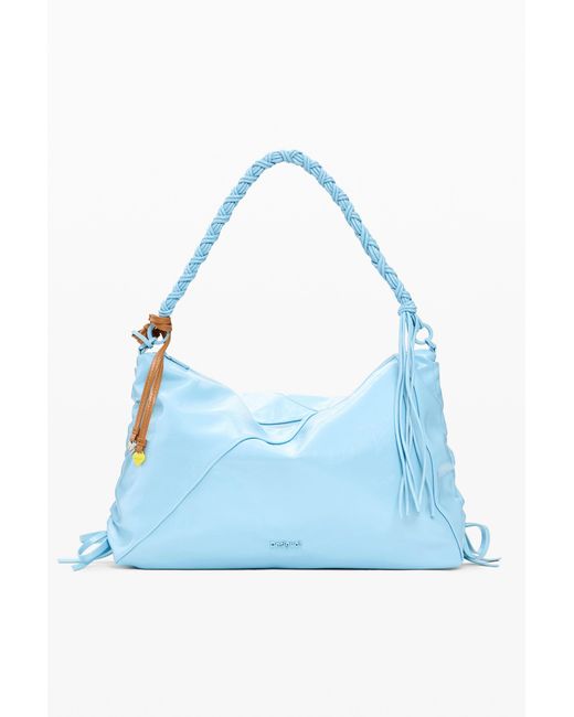 Desigual Blue Big Shiny Bag, Polyurethane