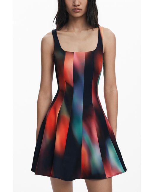 Desigual White Panel Short Dress