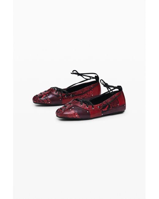 Desigual Red Ballerina With Laces, Polyurethane