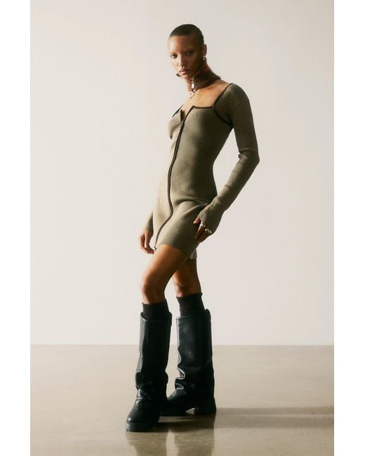 Robe En Maille Avec Fermeture Éclair Desigual en coloris Natural