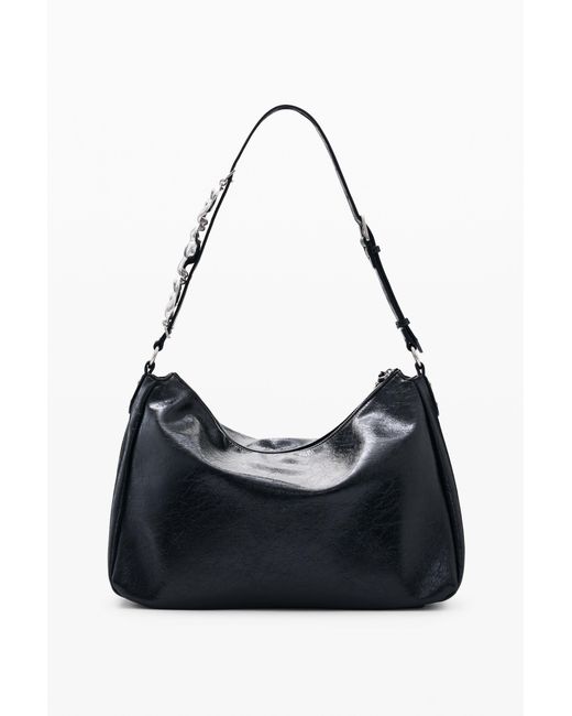 Desigual Black Square Faux Leather Bag, Polyurethane