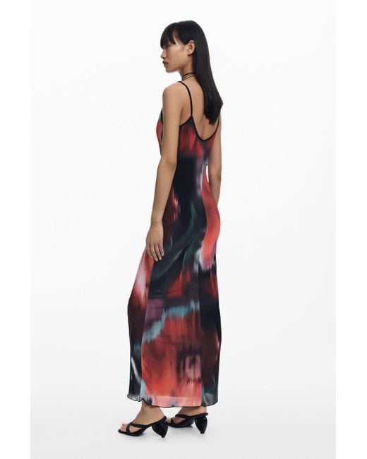 Desigual White Floral Midi Dress With Straps