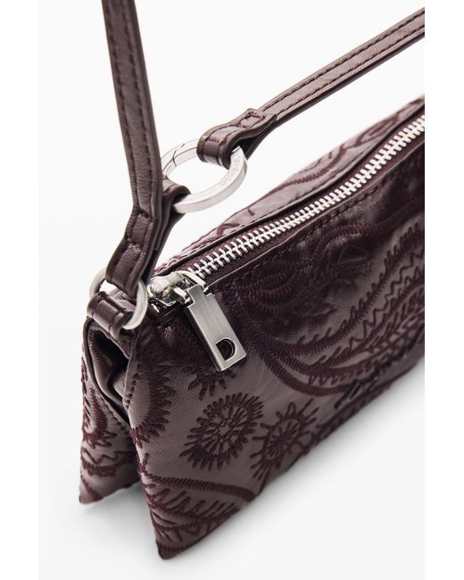 Desigual Purple Paisley Crossbody Wallet, Polyurethane