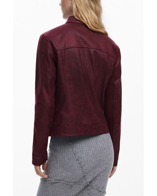 Desigual Purple Biker Jacket, Polyester