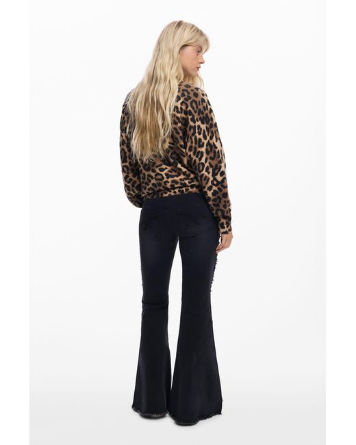 Desigual Brown Minnie Animal Print Sweater