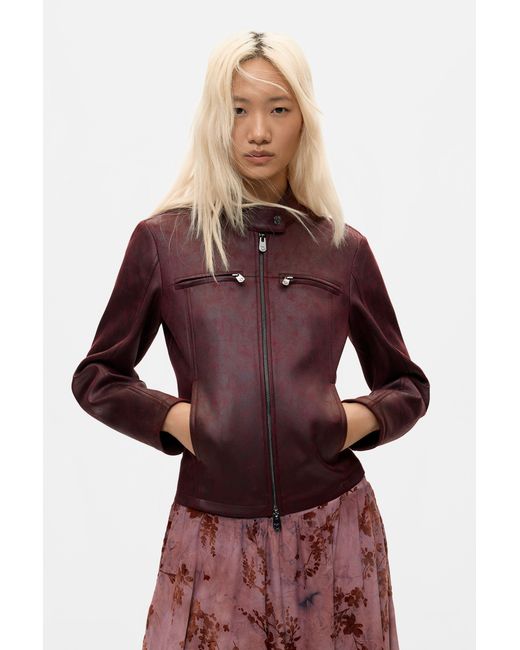 Desigual Red Jacket Leather Effect, Polyester