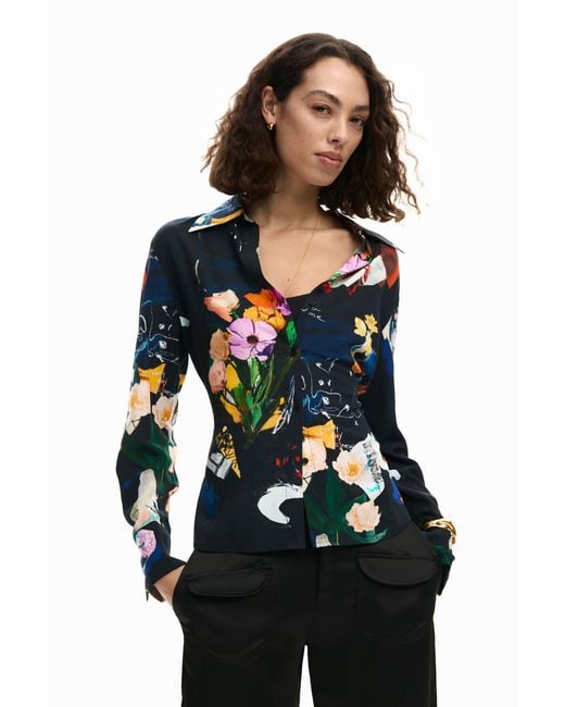 Desigual Black Shirt Collage Tie, Viscose