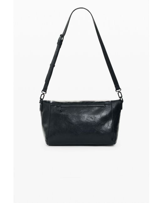 Desigual Black Medium Faux Leather Bag, Polyurethane
