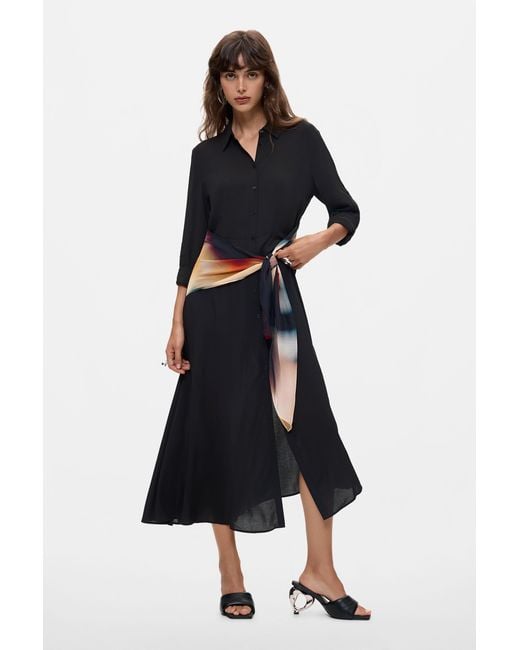 Desigual Blue Midi Shirt Dress, Viscose