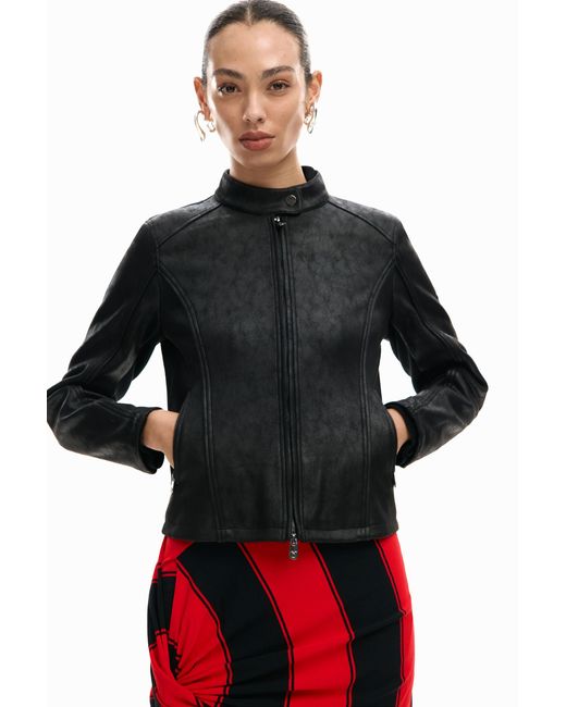 Desigual Red Mao Collar Jacket, Polyester