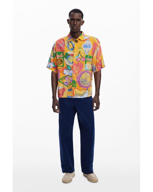 Desigual Kurzarmhemd Mit Früchten in Orange für Herren