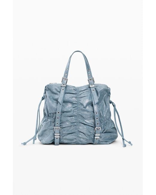 Desigual Blue Medium Ruched Denim Backpack