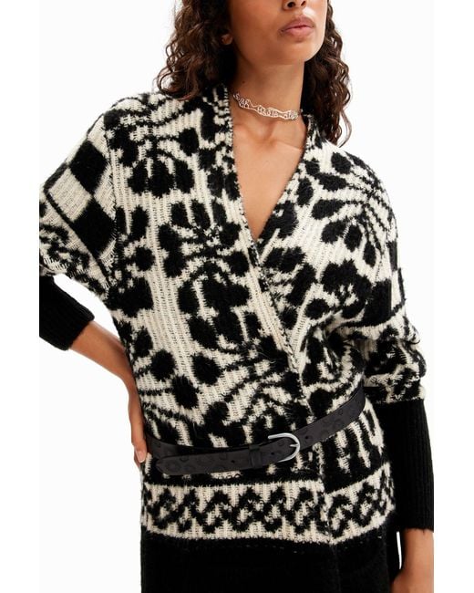 Desigual Black Christian Lacroix Oversize Long Cardigan