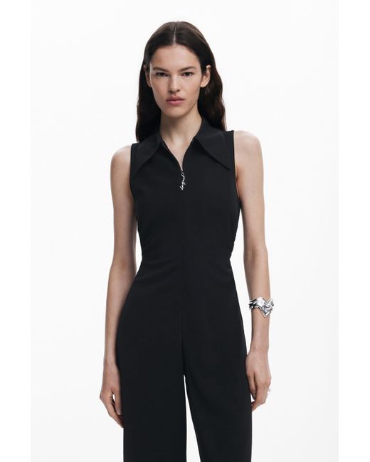 Desigual Black Ruched Jumpsuit