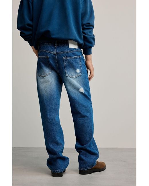 Desigual Blue Patched Jeans, Cotton for men
