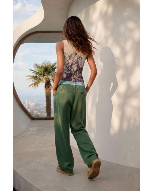 Desigual Green Tencel Combination Trousers, Lyocell