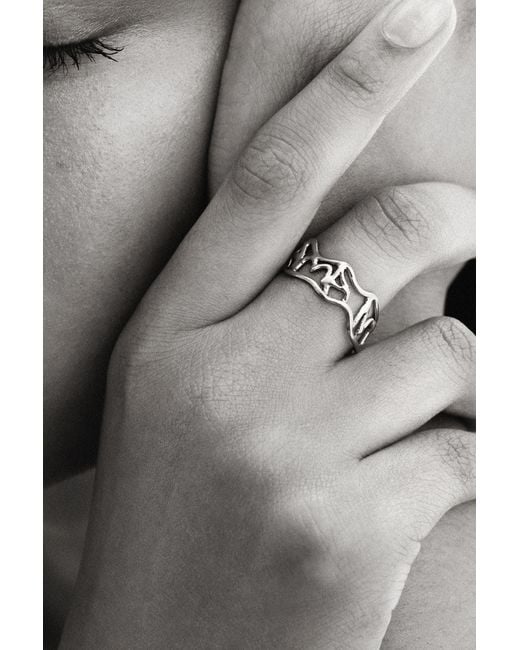 Desigual White Zalio Plated Message Ring