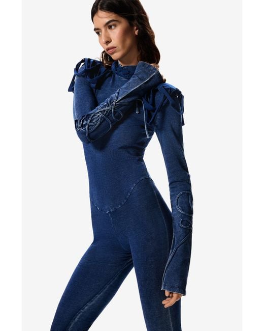 Desigual Blue Long Knit Trousers Masha Popova, Cotton