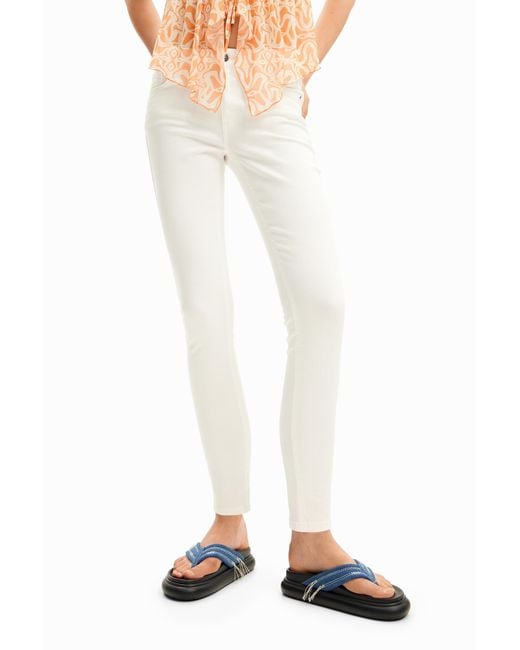 Desigual White Slim Push-Up Jeans, Cotton