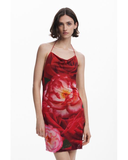 Desigual Red Tyler Mcgillivary Mini Floral Dress