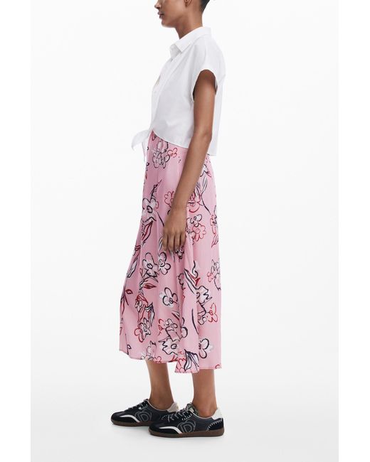 Desigual Pink 2-In-1 Dress, Cotton