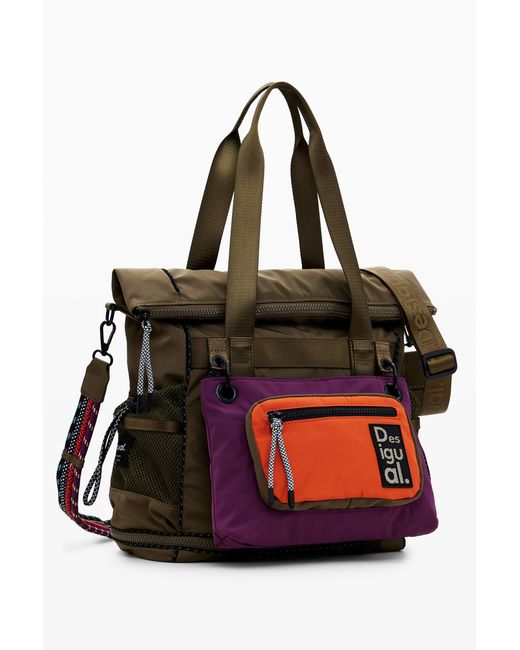 Desigual Red Large Modular Backpack, Polyester