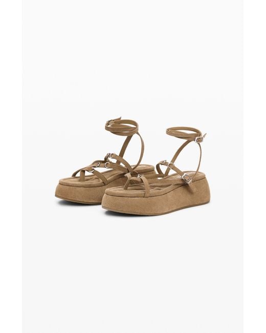 Desigual White Platform Leather Sandal, Cow Leather