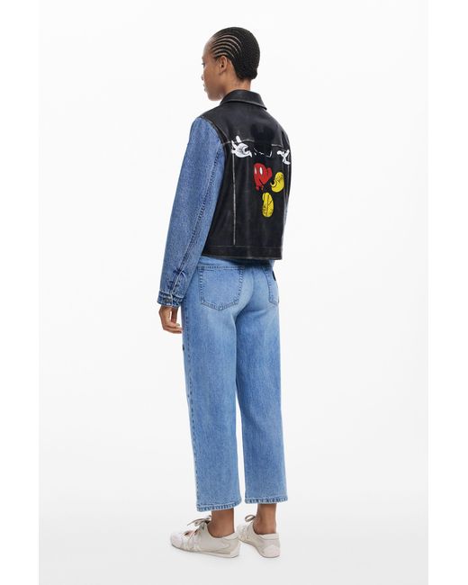 Desigual Blue Mickey Culotte Jeans, Cotton