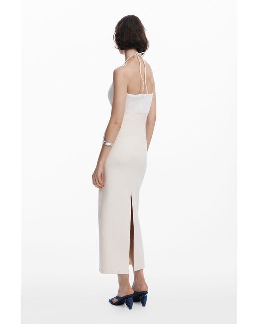 Desigual White Cut-Out Neckline Dress Shells