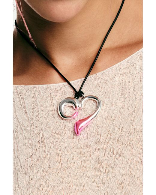 Desigual Multicolor Heart Pendant Zalio Cord