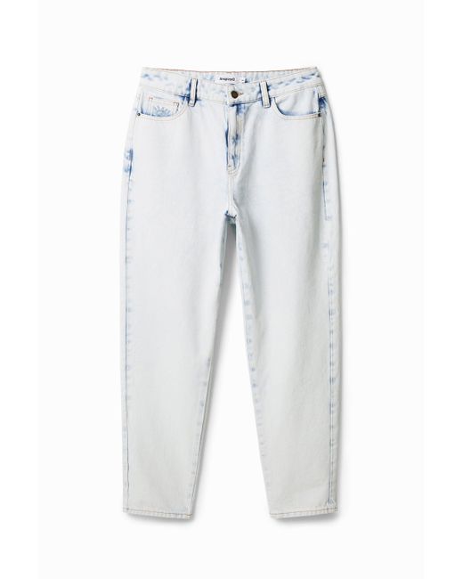 Desigual White Relaxed Jeans With Print for men