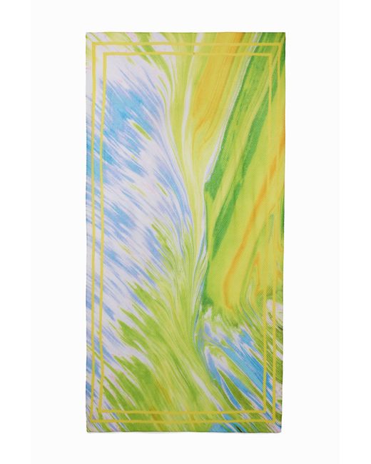 Desigual Green Rectangular Arty Foulard, Polyester
