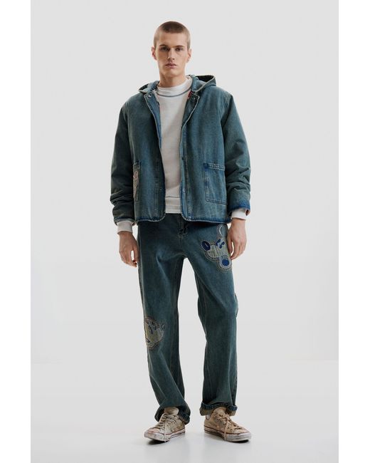 Desigual Blue Reversible Mickey Denim Jacket, Cotton for men