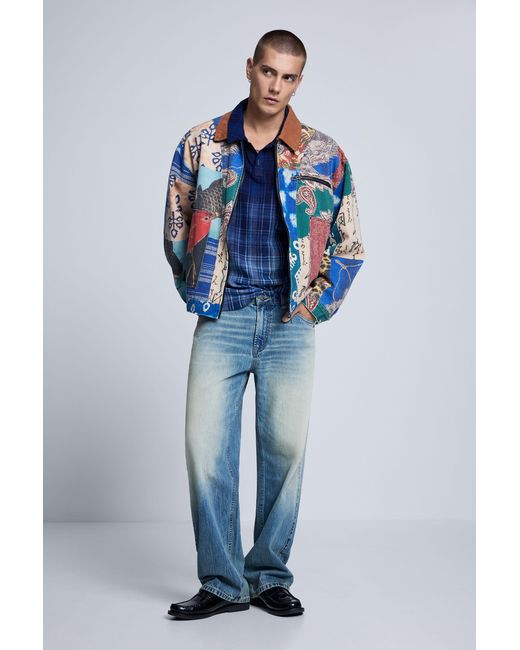 Desigual Blue Patchwork Jacket, Cotton for men