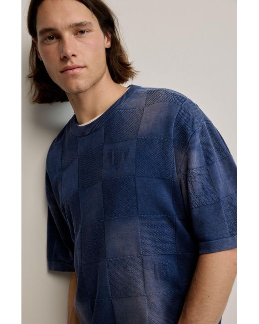 Desigual Blue Washed-Effect T-Shirt, Cotton for men