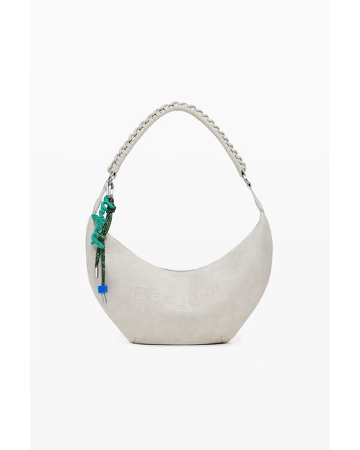 Desigual White Medium 3D Logo Crossbody Bag, Polyurethane