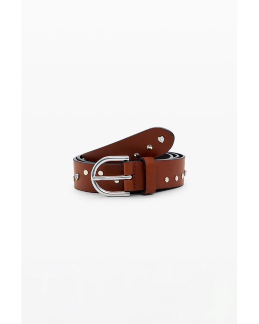 Desigual Brown Studded Belt, Polyurethane