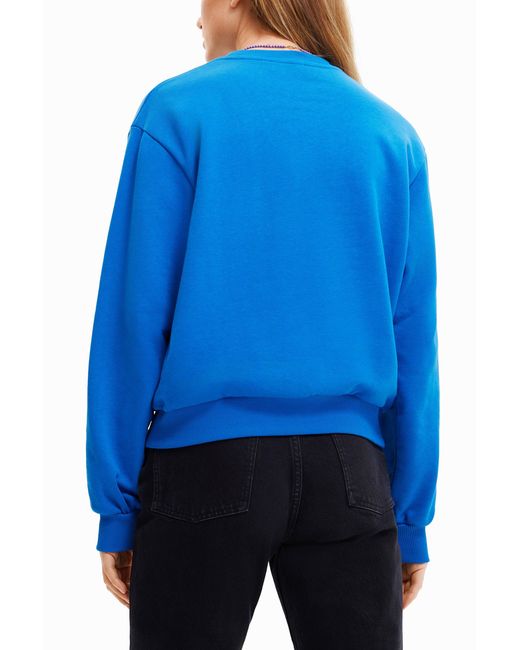 Desigual Blue Logo Sweatshirt, Cotton