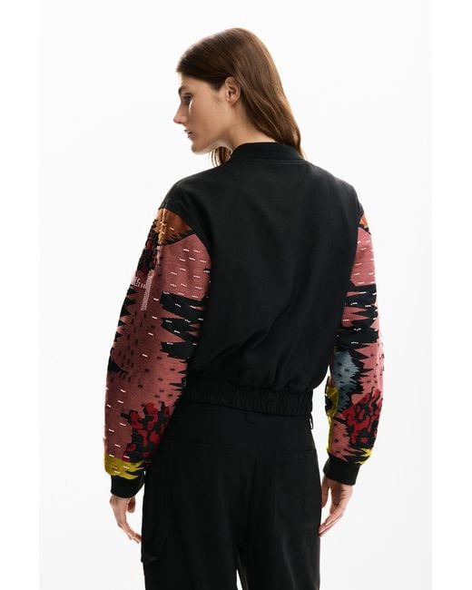 Desigual Black Jacket Sleeves Patch
