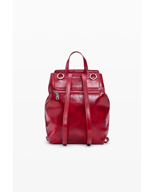 Desigual Red Small Backpack Logo, Polyurethane