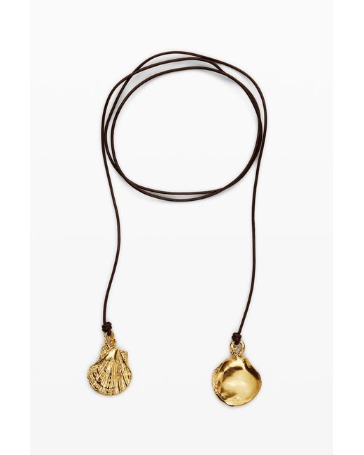 Desigual Black Multi-Position-Plated Pendant With Leather Cord Zalio