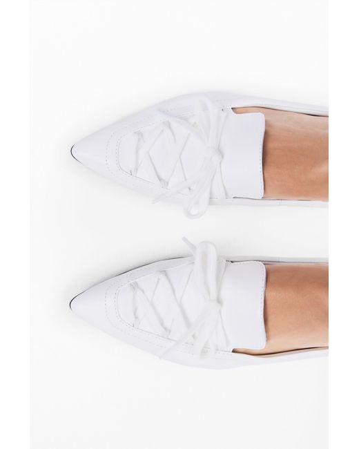 Desigual White Maitrepierre Leather Ballet Flats, Sheep Leather