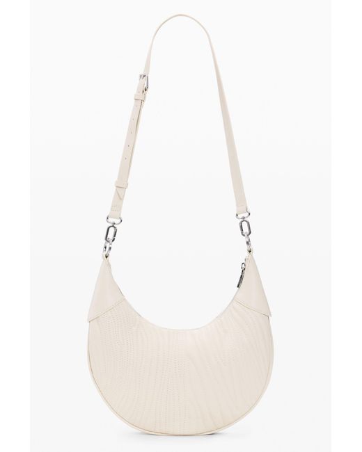 Desigual White Medium Oval Bag With Embossing, Polyurethane