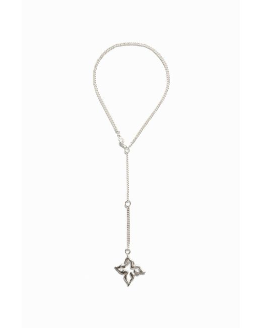 Desigual White Zalio Plated Butterfly Necklace