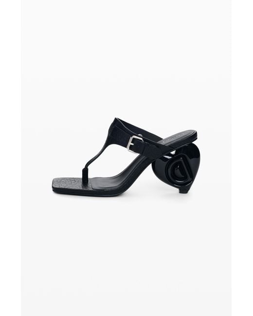 Desigual Black Heeled Sandal Leather Effect, Polyurethane